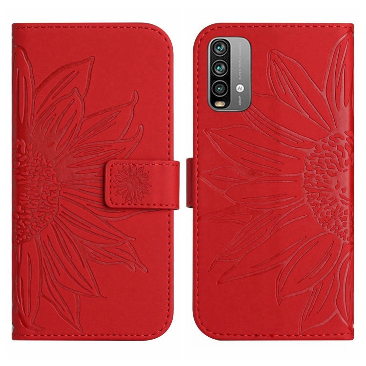 Skin Feel Sun Flower Pattern Flip Leather Phone Case with Lanyard, For Xiaomi Redmi 9T / 9 Power / Poco M3, For Xiaomi Redmi Note 9T, For Xiaomi Redmi Note 9 Pro 4G / Note 9 Pro Max / Note 9S / Poco M2 Pro, For Xiaomi Redmi Note 10 4G / Note 10S