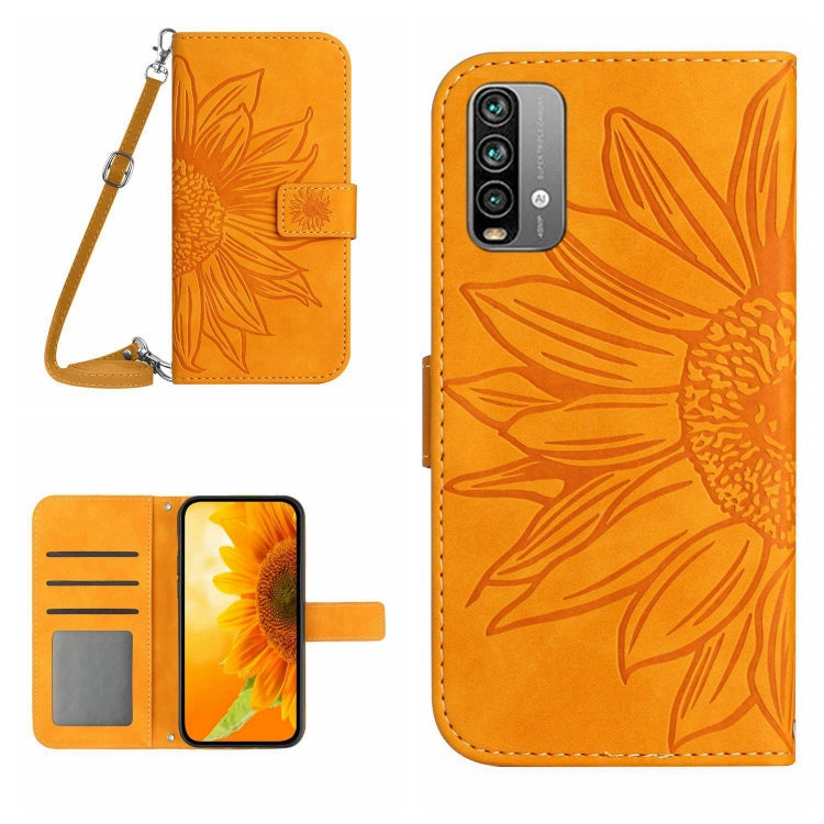 Skin Feel Sun Flower Pattern Flip Leather Phone Case with Lanyard, For Xiaomi Redmi 9T / 9 Power / Poco M3, For Xiaomi Redmi Note 9T, For Xiaomi Redmi Note 9 Pro 4G / Note 9 Pro Max / Note 9S / Poco M2 Pro, For Xiaomi Redmi Note 10 4G / Note 10S