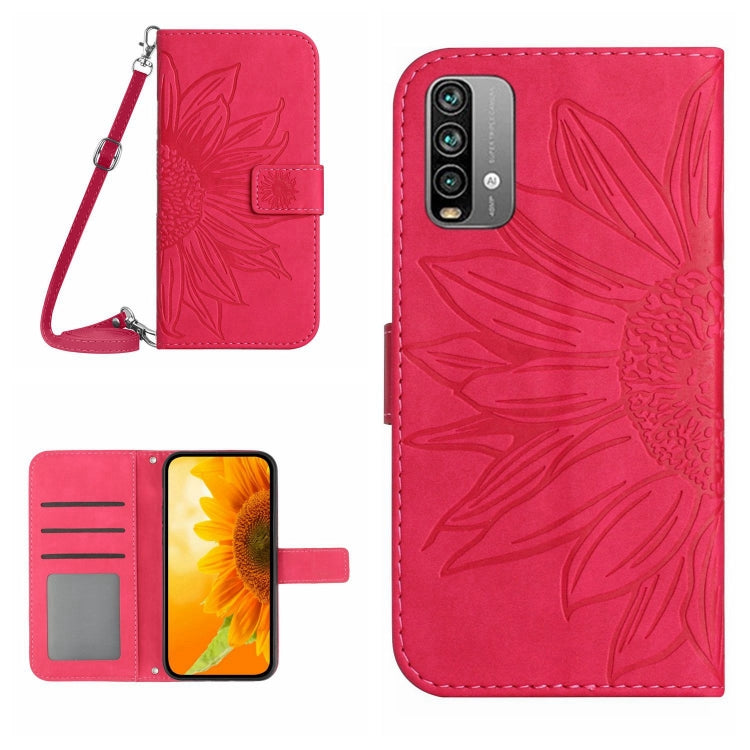 Skin Feel Sun Flower Pattern Flip Leather Phone Case with Lanyard, For Xiaomi Redmi 9T / 9 Power / Poco M3, For Xiaomi Redmi Note 9T, For Xiaomi Redmi Note 9 Pro 4G / Note 9 Pro Max / Note 9S / Poco M2 Pro, For Xiaomi Redmi Note 10 4G / Note 10S