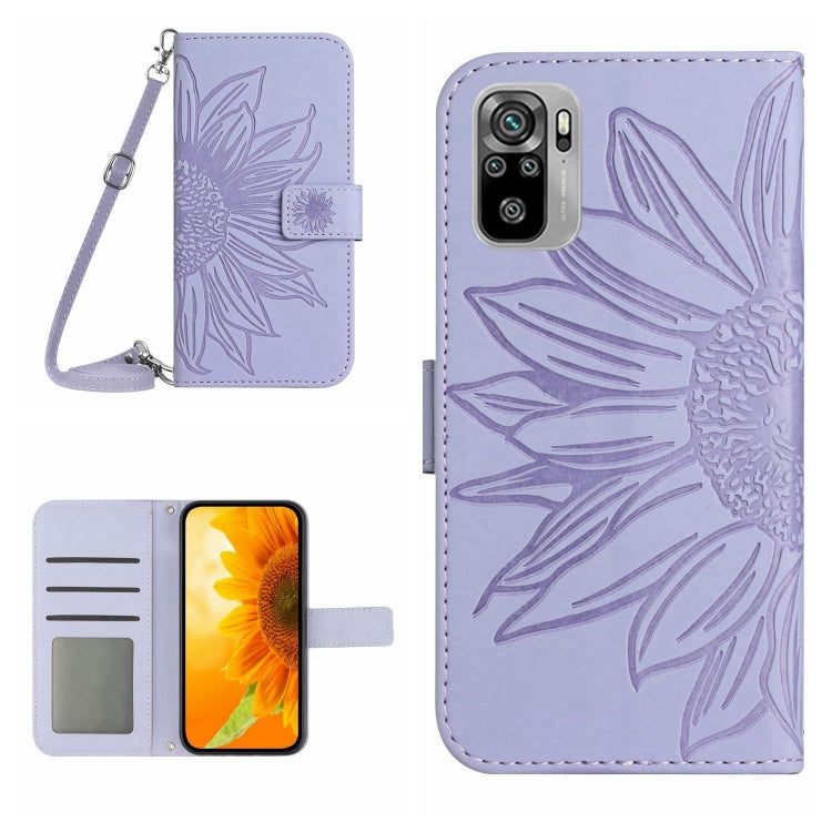 Skin Feel Sun Flower Pattern Flip Leather Phone Case with Lanyard, For Xiaomi Redmi 9T / 9 Power / Poco M3, For Xiaomi Redmi Note 9T, For Xiaomi Redmi Note 9 Pro 4G / Note 9 Pro Max / Note 9S / Poco M2 Pro, For Xiaomi Redmi Note 10 4G / Note 10S