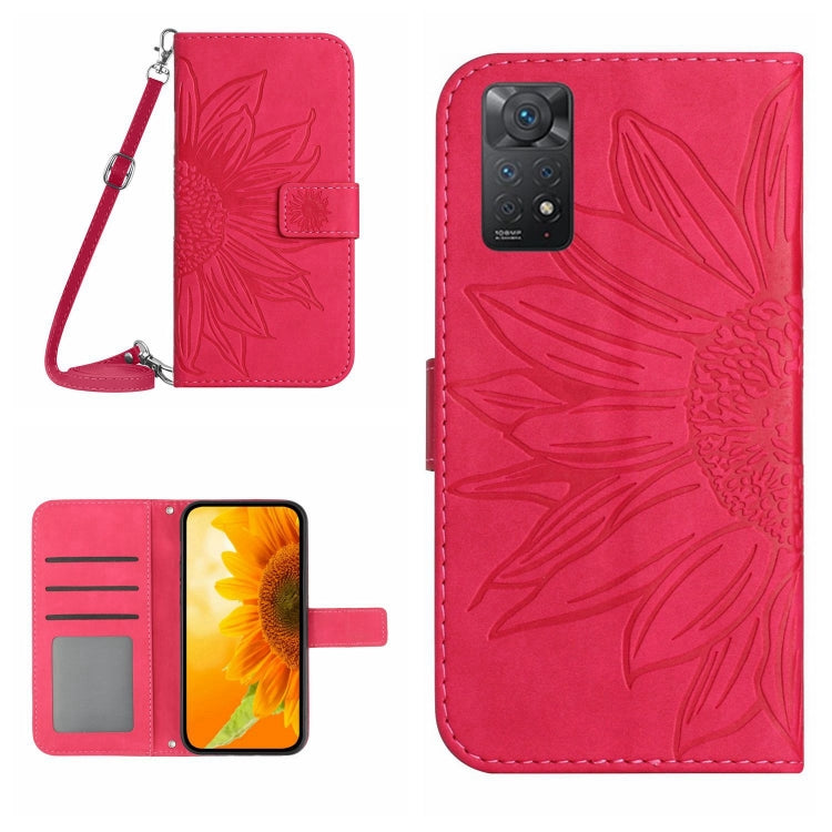 Skin Feel Sun Flower Pattern Flip Leather Phone Case with Lanyard, For Xiaomi Redmi Note 11 Pro 5G, For Xiaomi Redmi Note 11 Pro Global, For Xiaomi Redmi Note 11 Global / Note 11s, For Xiaomi 11T / 11T Pro