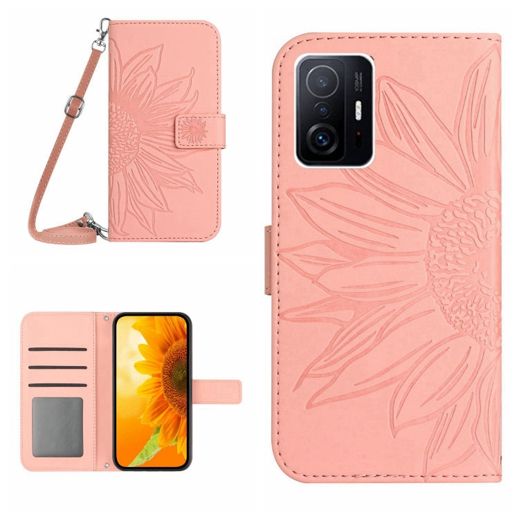 Skin Feel Sun Flower Pattern Flip Leather Phone Case with Lanyard, For Xiaomi Redmi Note 11 Pro 5G, For Xiaomi Redmi Note 11 Pro Global, For Xiaomi Redmi Note 11 Global / Note 11s, For Xiaomi 11T / 11T Pro