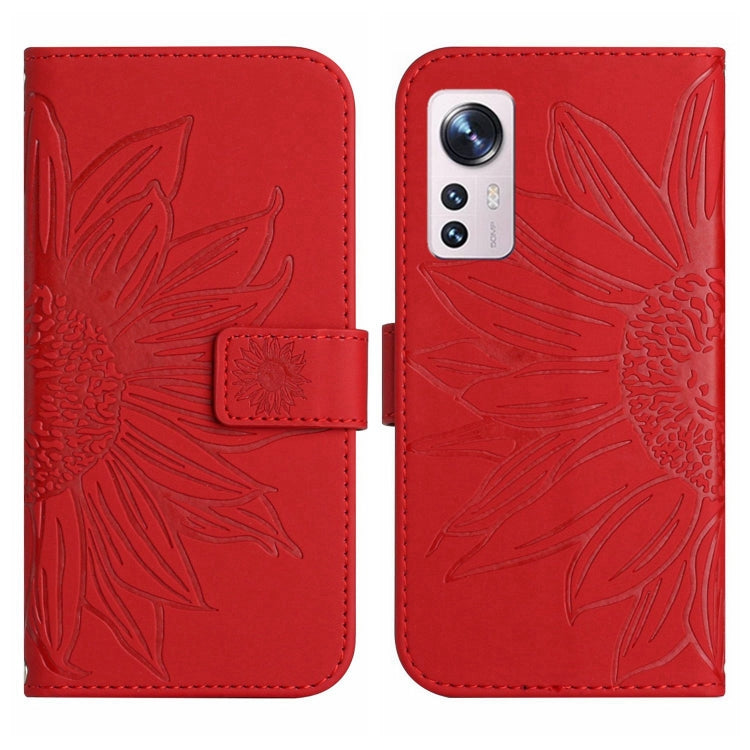 Skin Feel Sun Flower Pattern Flip Leather Phone Case with Lanyard, For Xiaomi 12 Lite, For Xiaomi Civi 2 / 12 Lite NE, For Xiaomi 12 Pro, For Xiaomi 12 / 12X