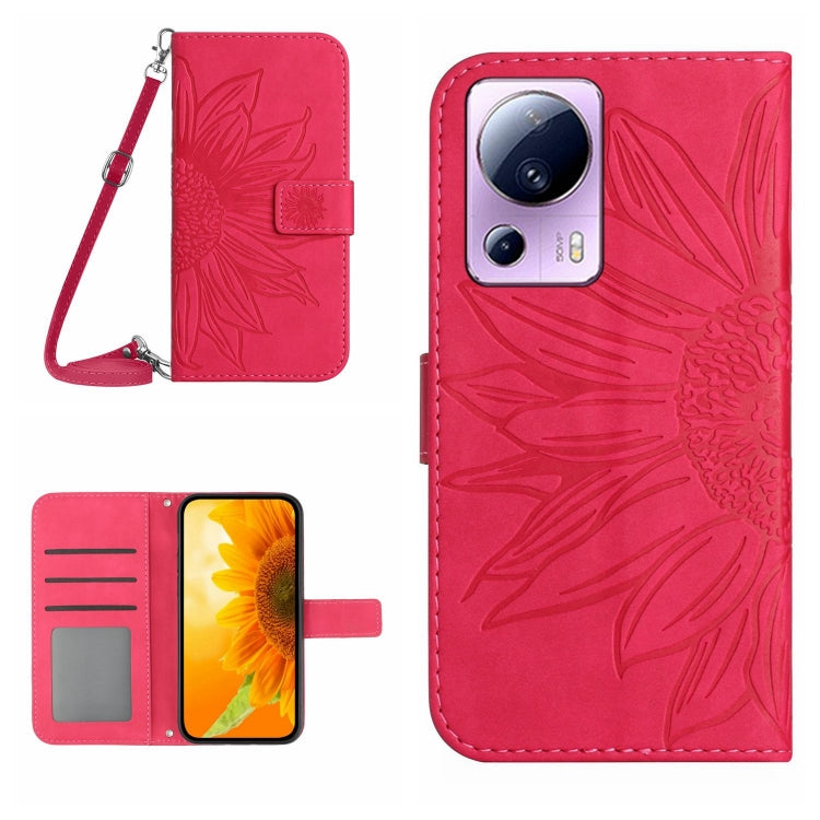 Skin Feel Sun Flower Pattern Flip Leather Phone Case with Lanyard, For Xiaomi 12 Lite, For Xiaomi Civi 2 / 12 Lite NE, For Xiaomi 12 Pro, For Xiaomi 12 / 12X