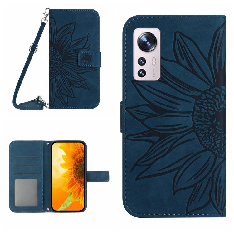 Skin Feel Sun Flower Pattern Flip Leather Phone Case with Lanyard, For Xiaomi 12 Lite, For Xiaomi Civi 2 / 12 Lite NE, For Xiaomi 12 Pro, For Xiaomi 12 / 12X