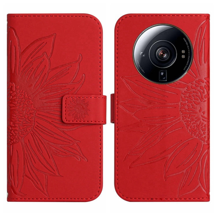 Skin Feel Sun Flower Pattern Flip Leather Phone Case with Lanyard, For Xiaomi 12S Ultra, For Xiaomi 12T / 12T Pro, For Xiaomi Mi 10 Lite, For Xiaomi Mi 10 / Mi 10 Pro