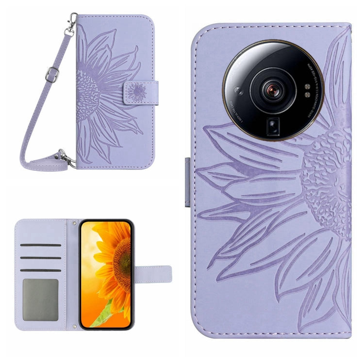 Skin Feel Sun Flower Pattern Flip Leather Phone Case with Lanyard, For Xiaomi 12S Ultra, For Xiaomi 12T / 12T Pro, For Xiaomi Mi 10 Lite, For Xiaomi Mi 10 / Mi 10 Pro