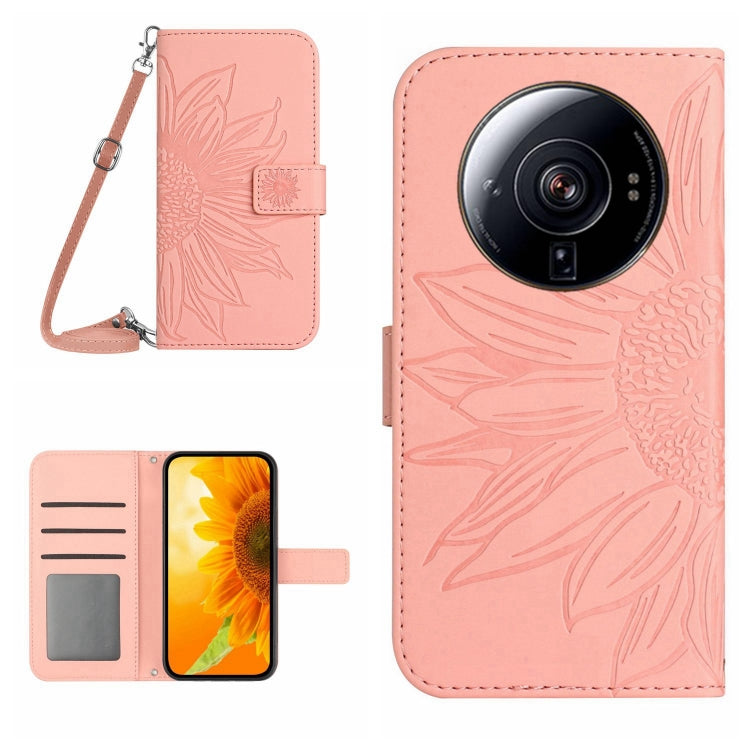 Skin Feel Sun Flower Pattern Flip Leather Phone Case with Lanyard, For Xiaomi 12S Ultra, For Xiaomi 12T / 12T Pro, For Xiaomi Mi 10 Lite, For Xiaomi Mi 10 / Mi 10 Pro