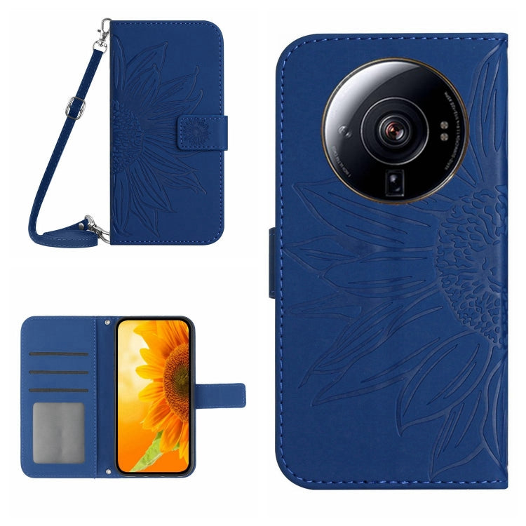 Skin Feel Sun Flower Pattern Flip Leather Phone Case with Lanyard, For Xiaomi 12S Ultra, For Xiaomi 12T / 12T Pro, For Xiaomi Mi 10 Lite, For Xiaomi Mi 10 / Mi 10 Pro