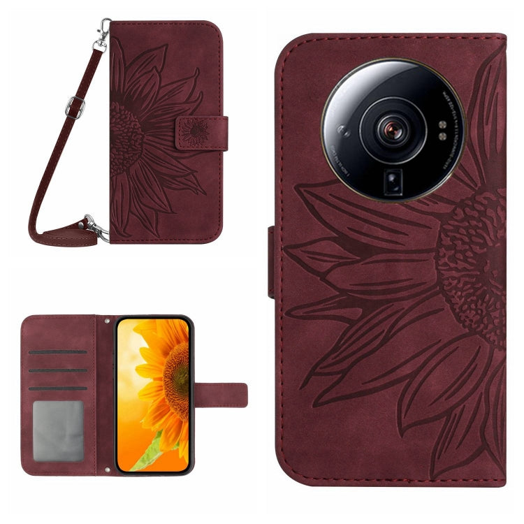 Skin Feel Sun Flower Pattern Flip Leather Phone Case with Lanyard, For Xiaomi 12S Ultra, For Xiaomi 12T / 12T Pro, For Xiaomi Mi 10 Lite, For Xiaomi Mi 10 / Mi 10 Pro