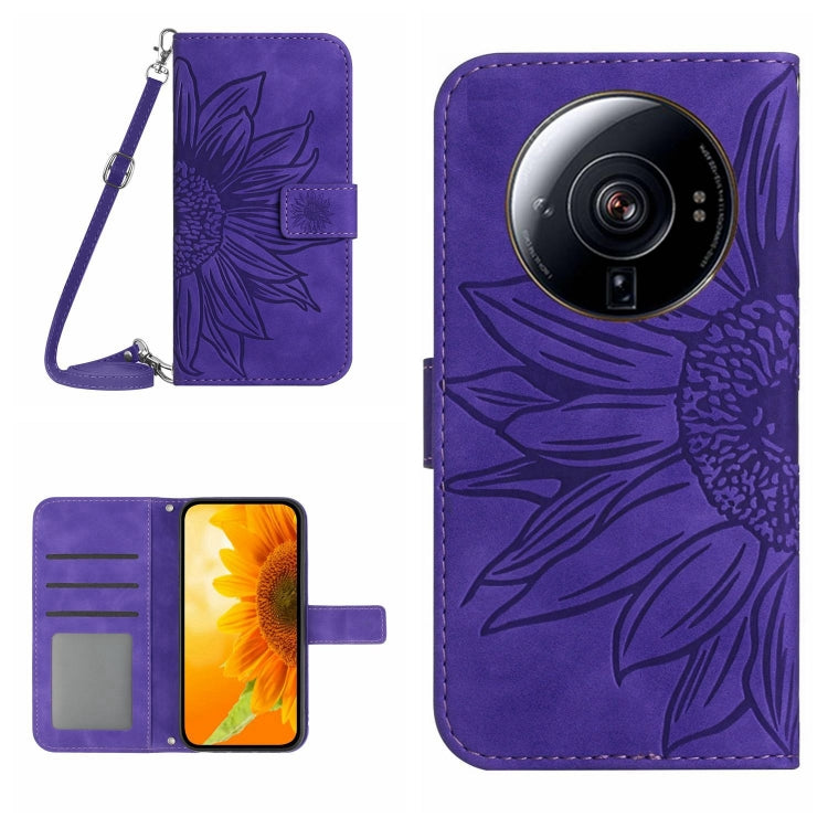 Skin Feel Sun Flower Pattern Flip Leather Phone Case with Lanyard, For Xiaomi 12S Ultra, For Xiaomi 12T / 12T Pro, For Xiaomi Mi 10 Lite, For Xiaomi Mi 10 / Mi 10 Pro