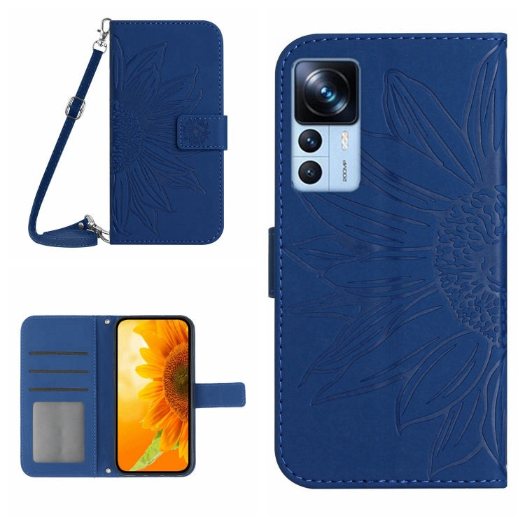 Skin Feel Sun Flower Pattern Flip Leather Phone Case with Lanyard, For Xiaomi 12S Ultra, For Xiaomi 12T / 12T Pro, For Xiaomi Mi 10 Lite, For Xiaomi Mi 10 / Mi 10 Pro