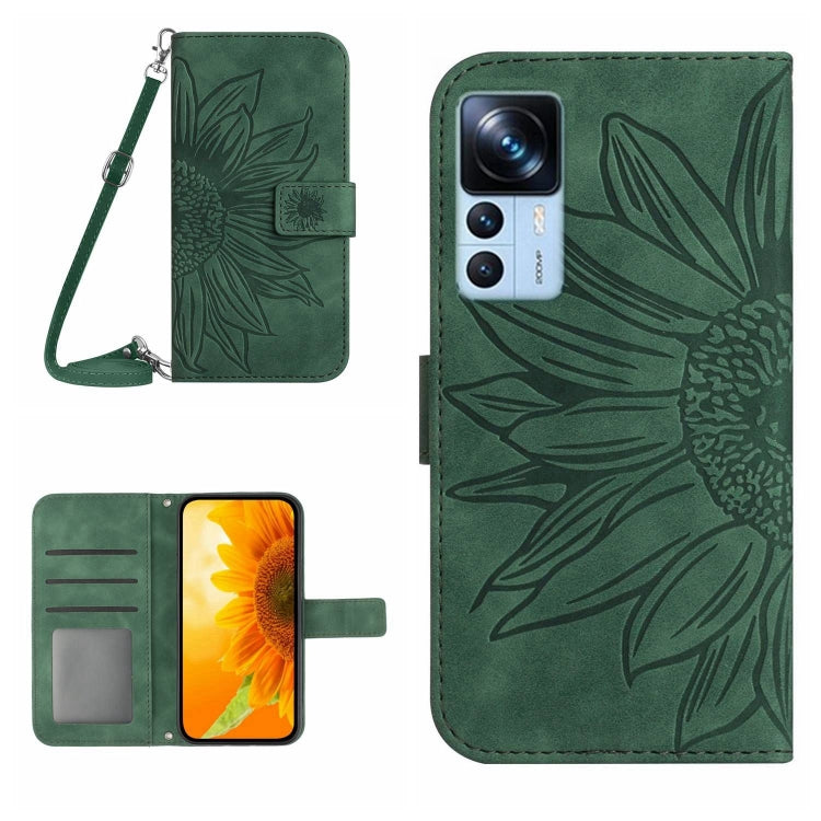 Skin Feel Sun Flower Pattern Flip Leather Phone Case with Lanyard, For Xiaomi 12S Ultra, For Xiaomi 12T / 12T Pro, For Xiaomi Mi 10 Lite, For Xiaomi Mi 10 / Mi 10 Pro