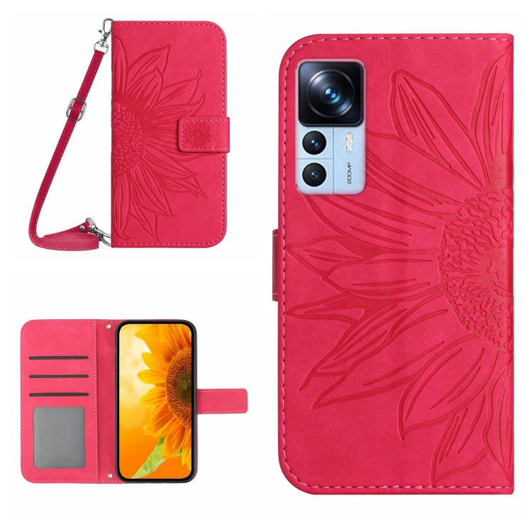 Skin Feel Sun Flower Pattern Flip Leather Phone Case with Lanyard, For Xiaomi 12S Ultra, For Xiaomi 12T / 12T Pro, For Xiaomi Mi 10 Lite, For Xiaomi Mi 10 / Mi 10 Pro