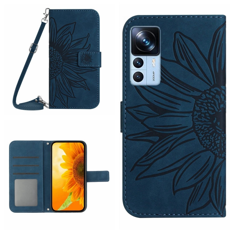 Skin Feel Sun Flower Pattern Flip Leather Phone Case with Lanyard, For Xiaomi 12S Ultra, For Xiaomi 12T / 12T Pro, For Xiaomi Mi 10 Lite, For Xiaomi Mi 10 / Mi 10 Pro