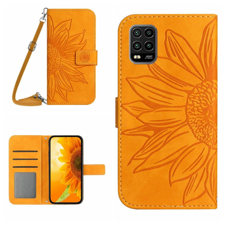 Skin Feel Sun Flower Pattern Flip Leather Phone Case with Lanyard, For Xiaomi 12S Ultra, For Xiaomi 12T / 12T Pro, For Xiaomi Mi 10 Lite, For Xiaomi Mi 10 / Mi 10 Pro