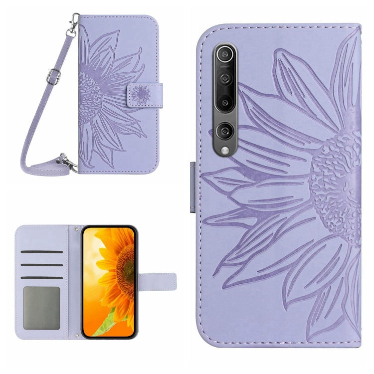 Skin Feel Sun Flower Pattern Flip Leather Phone Case with Lanyard, For Xiaomi 12S Ultra, For Xiaomi 12T / 12T Pro, For Xiaomi Mi 10 Lite, For Xiaomi Mi 10 / Mi 10 Pro