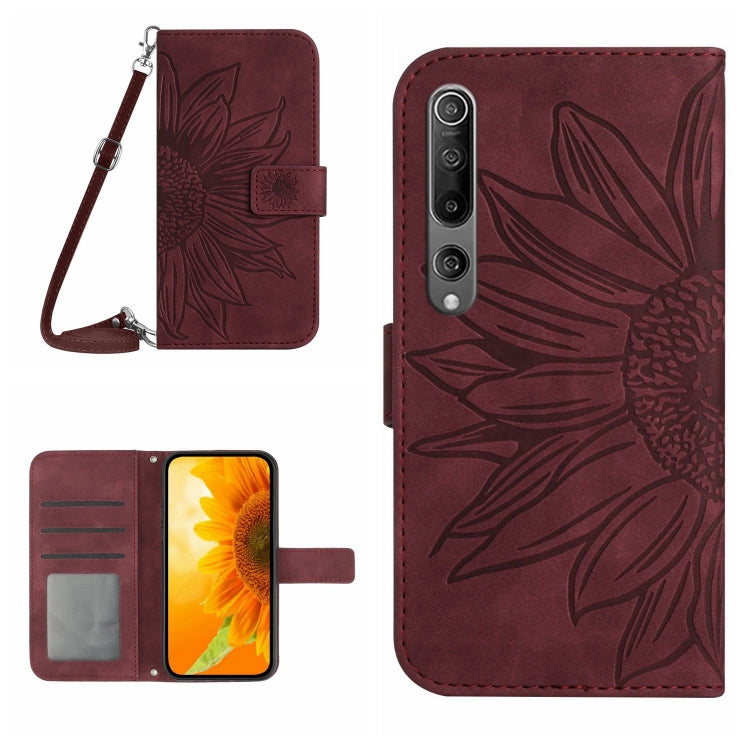 Skin Feel Sun Flower Pattern Flip Leather Phone Case with Lanyard, For Xiaomi 12S Ultra, For Xiaomi 12T / 12T Pro, For Xiaomi Mi 10 Lite, For Xiaomi Mi 10 / Mi 10 Pro