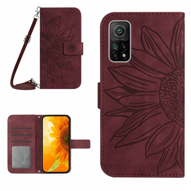 Skin Feel Sun Flower Pattern Flip Leather Phone Case with Lanyard, For Xiaomi Mi 10T / 10T Pro, For Xiaomi Mi 11, For Xiaomi Mi 11 Lite, For Xiaomi Mi 11 Pro
