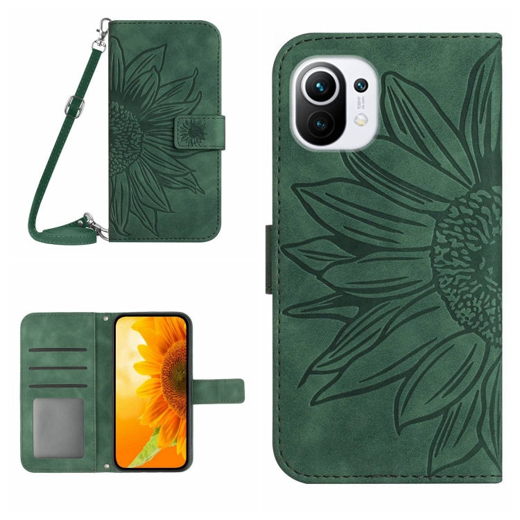 Skin Feel Sun Flower Pattern Flip Leather Phone Case with Lanyard, For Xiaomi Mi 10T / 10T Pro, For Xiaomi Mi 11, For Xiaomi Mi 11 Lite, For Xiaomi Mi 11 Pro