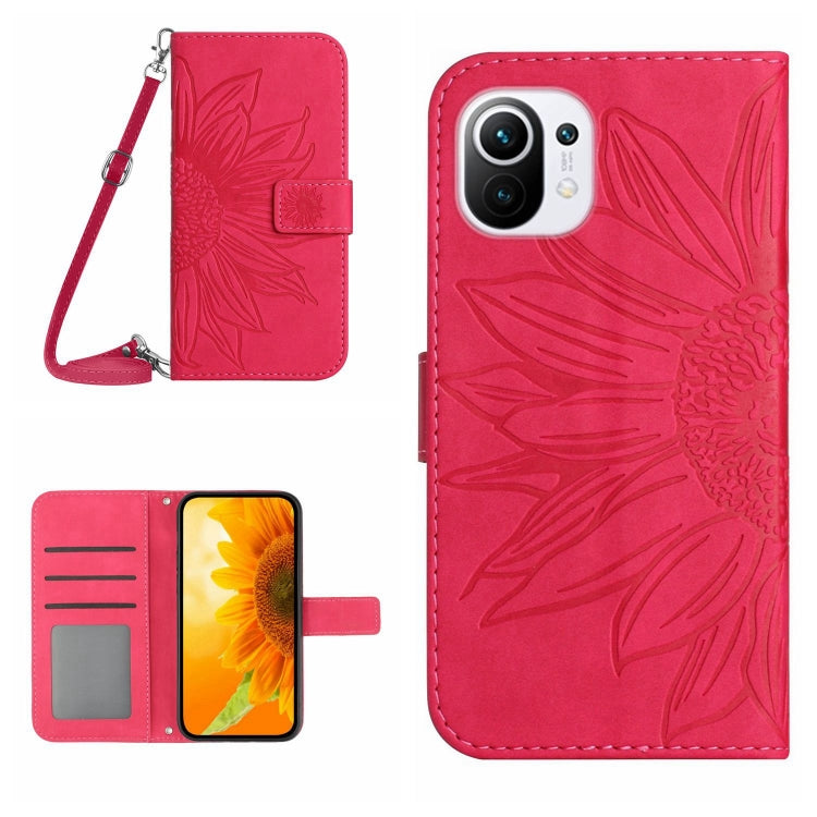 Skin Feel Sun Flower Pattern Flip Leather Phone Case with Lanyard, For Xiaomi Mi 10T / 10T Pro, For Xiaomi Mi 11, For Xiaomi Mi 11 Lite, For Xiaomi Mi 11 Pro