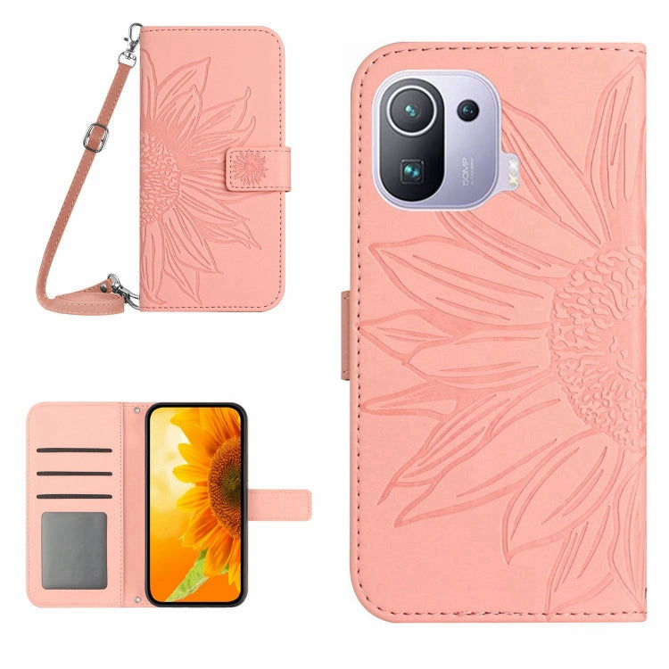 Skin Feel Sun Flower Pattern Flip Leather Phone Case with Lanyard, For Xiaomi Mi 10T / 10T Pro, For Xiaomi Mi 11, For Xiaomi Mi 11 Lite, For Xiaomi Mi 11 Pro