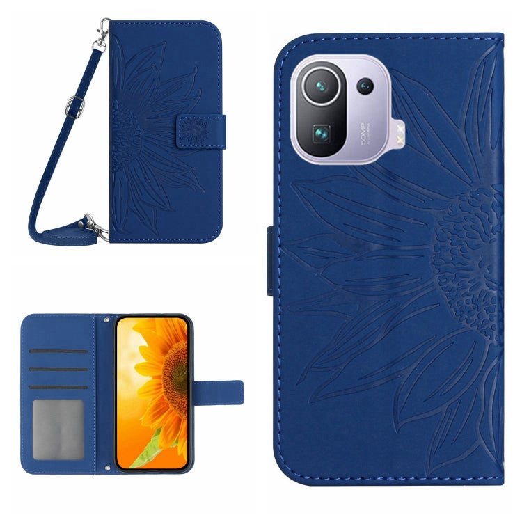 Skin Feel Sun Flower Pattern Flip Leather Phone Case with Lanyard, For Xiaomi Mi 10T / 10T Pro, For Xiaomi Mi 11, For Xiaomi Mi 11 Lite, For Xiaomi Mi 11 Pro
