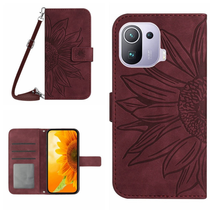 Skin Feel Sun Flower Pattern Flip Leather Phone Case with Lanyard, For Xiaomi Mi 10T / 10T Pro, For Xiaomi Mi 11, For Xiaomi Mi 11 Lite, For Xiaomi Mi 11 Pro