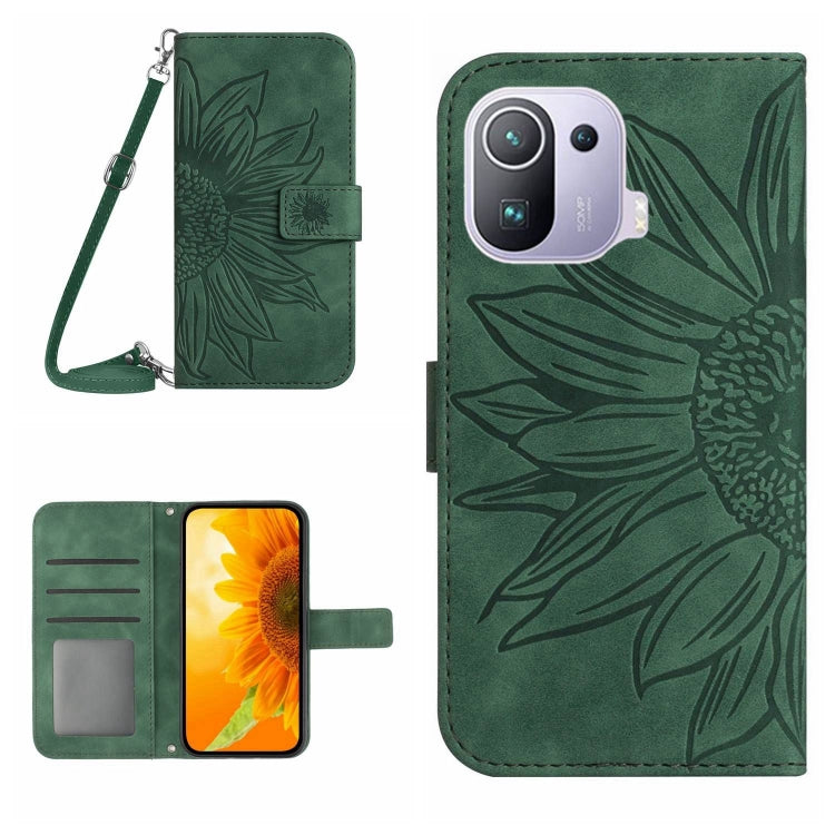 Skin Feel Sun Flower Pattern Flip Leather Phone Case with Lanyard, For Xiaomi Mi 10T / 10T Pro, For Xiaomi Mi 11, For Xiaomi Mi 11 Lite, For Xiaomi Mi 11 Pro
