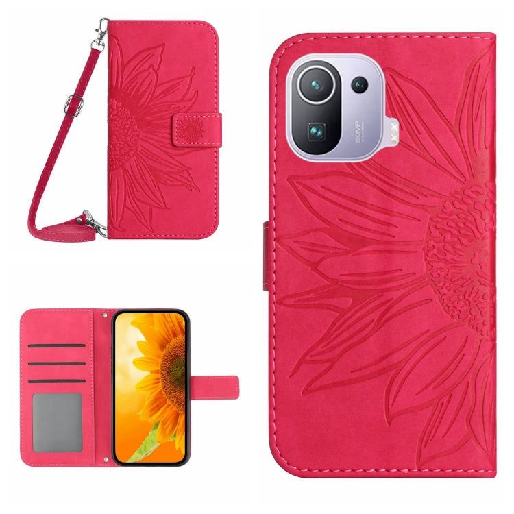 Skin Feel Sun Flower Pattern Flip Leather Phone Case with Lanyard, For Xiaomi Mi 10T / 10T Pro, For Xiaomi Mi 11, For Xiaomi Mi 11 Lite, For Xiaomi Mi 11 Pro