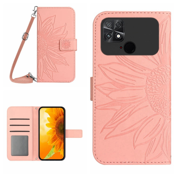 Skin Feel Sun Flower Pattern Flip Leather Phone Case with Lanyard, For Xiaomi Poco C40, For Xiaomi Poco F4 5G, For Xiaomi Poco F4 GT, For Xiaomi Poco M4 Pro 4G