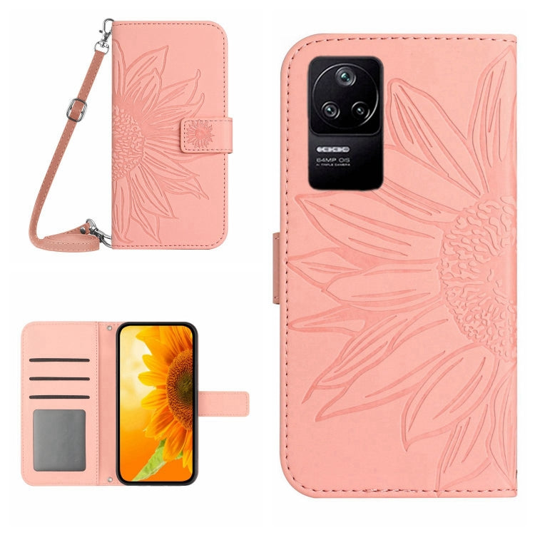 Skin Feel Sun Flower Pattern Flip Leather Phone Case with Lanyard, For Xiaomi Poco C40, For Xiaomi Poco F4 5G, For Xiaomi Poco F4 GT, For Xiaomi Poco M4 Pro 4G