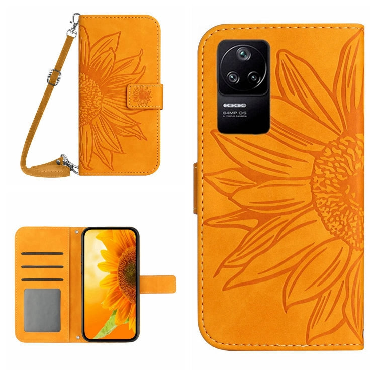 Skin Feel Sun Flower Pattern Flip Leather Phone Case with Lanyard, For Xiaomi Poco C40, For Xiaomi Poco F4 5G, For Xiaomi Poco F4 GT, For Xiaomi Poco M4 Pro 4G
