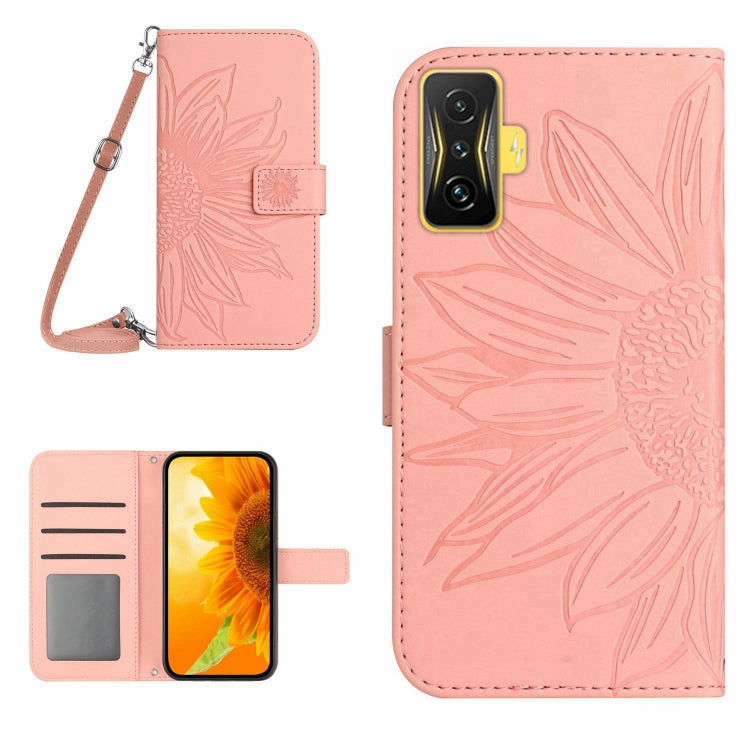 Skin Feel Sun Flower Pattern Flip Leather Phone Case with Lanyard, For Xiaomi Poco C40, For Xiaomi Poco F4 5G, For Xiaomi Poco F4 GT, For Xiaomi Poco M4 Pro 4G