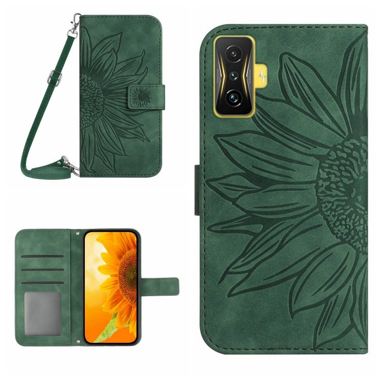 Skin Feel Sun Flower Pattern Flip Leather Phone Case with Lanyard, For Xiaomi Poco C40, For Xiaomi Poco F4 5G, For Xiaomi Poco F4 GT, For Xiaomi Poco M4 Pro 4G