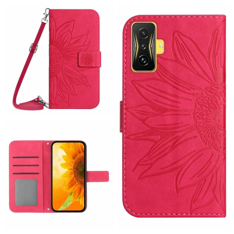 Skin Feel Sun Flower Pattern Flip Leather Phone Case with Lanyard, For Xiaomi Poco C40, For Xiaomi Poco F4 5G, For Xiaomi Poco F4 GT, For Xiaomi Poco M4 Pro 4G
