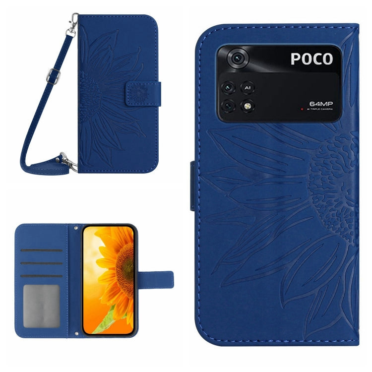 Skin Feel Sun Flower Pattern Flip Leather Phone Case with Lanyard, For Xiaomi Poco C40, For Xiaomi Poco F4 5G, For Xiaomi Poco F4 GT, For Xiaomi Poco M4 Pro 4G