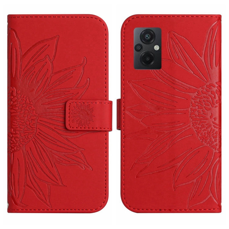 Skin Feel Sun Flower Pattern Flip Leather Phone Case with Lanyard, For Xiaomi Poco M5 / Poco M4 5G, For Xiaomi Poco M5S, For Xiaomi Poco X4 GT, For Xiaomi Poco X4 Pro 5G
