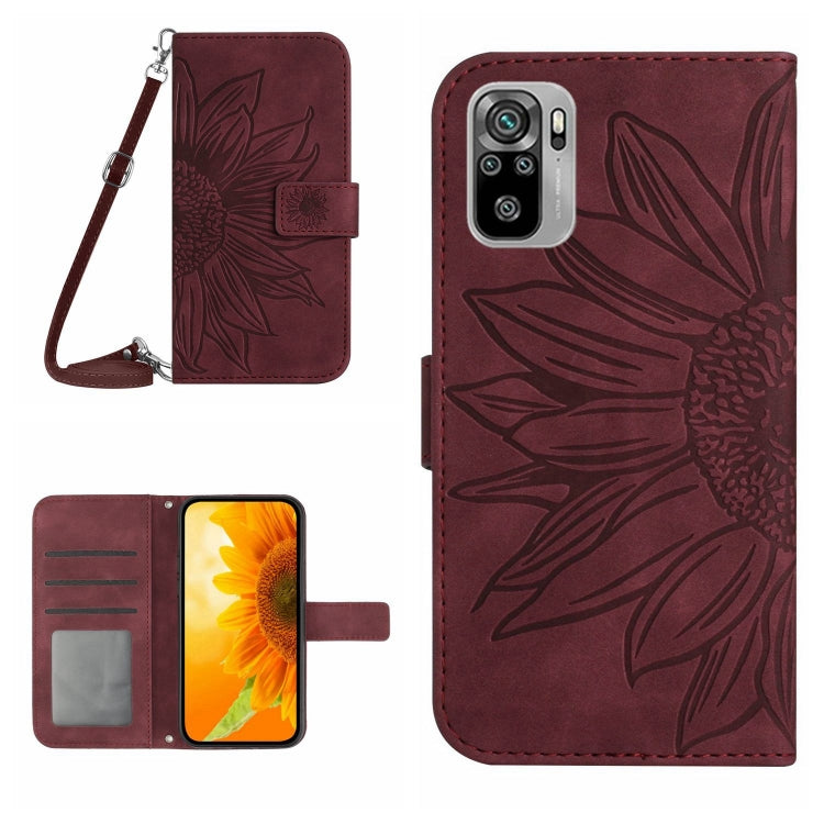 Skin Feel Sun Flower Pattern Flip Leather Phone Case with Lanyard, For Xiaomi Poco M5 / Poco M4 5G, For Xiaomi Poco M5S, For Xiaomi Poco X4 GT, For Xiaomi Poco X4 Pro 5G
