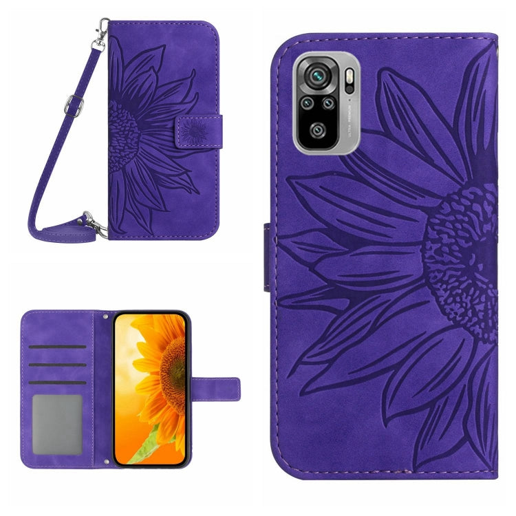 Skin Feel Sun Flower Pattern Flip Leather Phone Case with Lanyard, For Xiaomi Poco M5 / Poco M4 5G, For Xiaomi Poco M5S, For Xiaomi Poco X4 GT, For Xiaomi Poco X4 Pro 5G