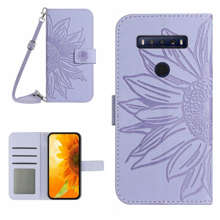 Skin Feel Sun Flower Pattern Flip Leather Phone Case with Lanyard, For TCL 10 SE, For TCL 20 Pro 5G, For TCL 20 R/20 AX 5G/Bremen 5G, For TCL 20 SE