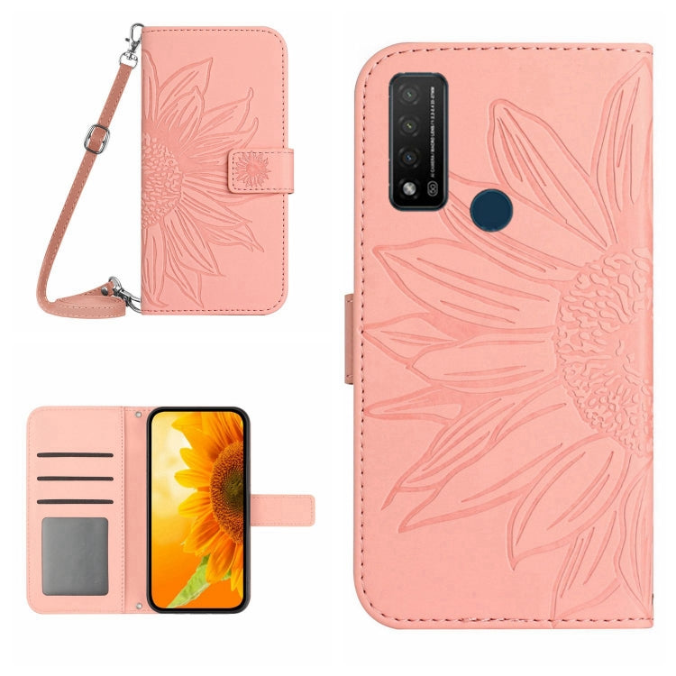 Skin Feel Sun Flower Pattern Flip Leather Phone Case with Lanyard, For TCL 10 SE, For TCL 20 Pro 5G, For TCL 20 R/20 AX 5G/Bremen 5G, For TCL 20 SE