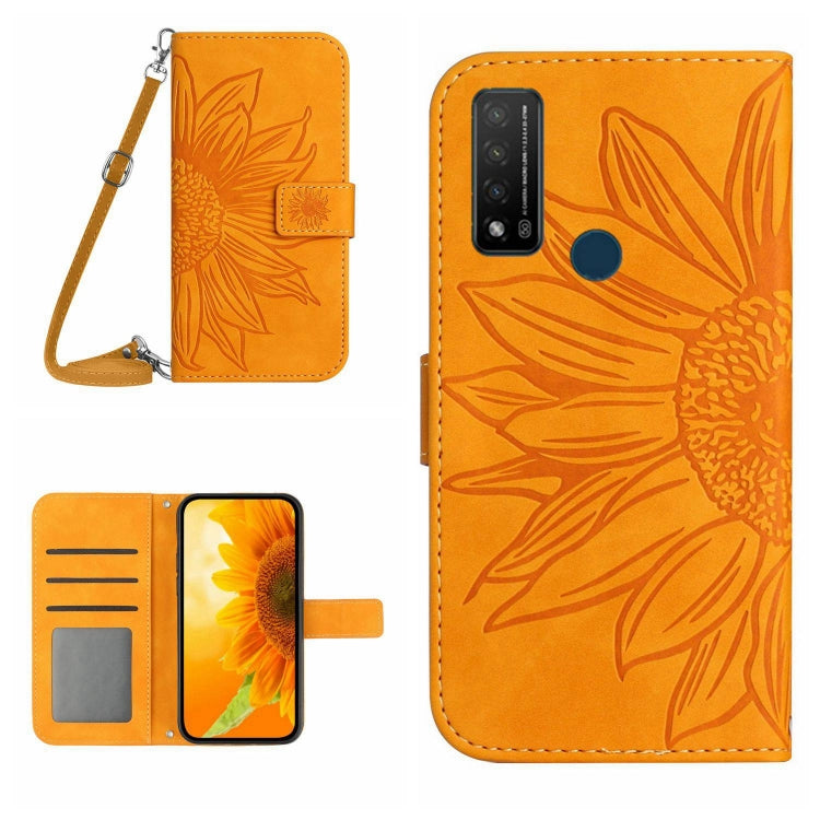 Skin Feel Sun Flower Pattern Flip Leather Phone Case with Lanyard, For TCL 10 SE, For TCL 20 Pro 5G, For TCL 20 R/20 AX 5G/Bremen 5G, For TCL 20 SE