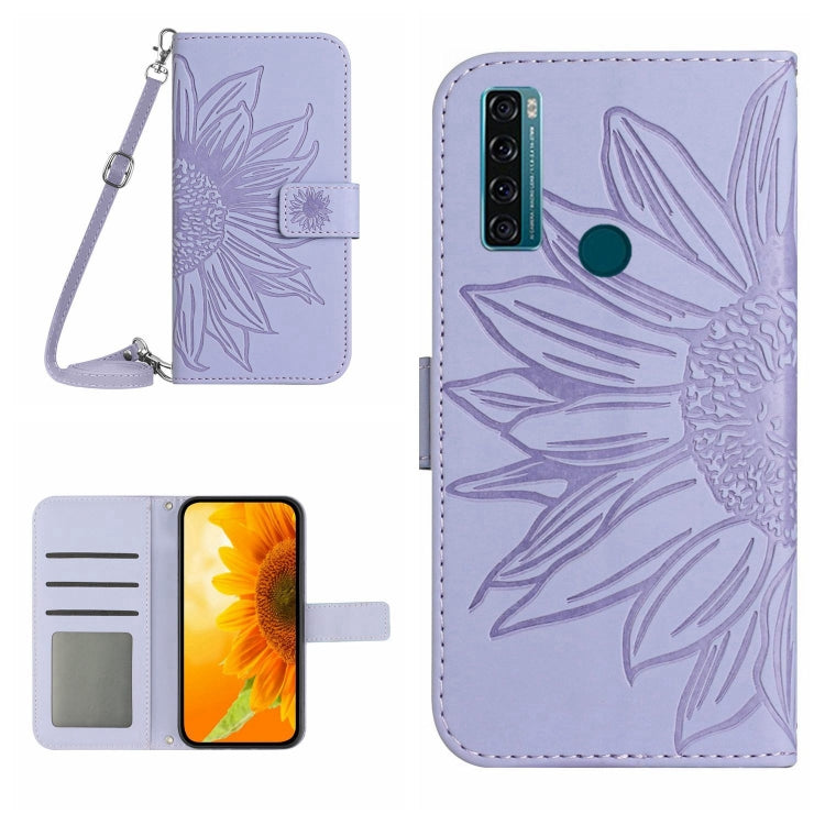 Skin Feel Sun Flower Pattern Flip Leather Phone Case with Lanyard, For TCL 10 SE, For TCL 20 Pro 5G, For TCL 20 R/20 AX 5G/Bremen 5G, For TCL 20 SE