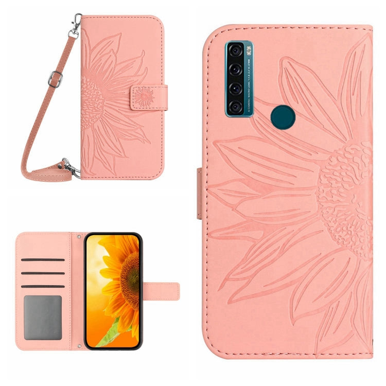 Skin Feel Sun Flower Pattern Flip Leather Phone Case with Lanyard, For TCL 10 SE, For TCL 20 Pro 5G, For TCL 20 R/20 AX 5G/Bremen 5G, For TCL 20 SE