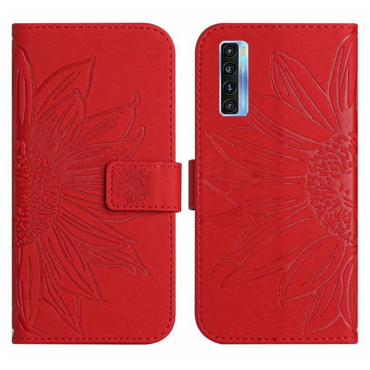 Skin Feel Sun Flower Pattern Flip Leather Phone Case with Lanyard, For TCL 20S / 20 5G / 20L / 20L+, For TCL 30 SE/30E/306/305, For T-Mobile Revvl 6 5G, For T-Mobile Revvl 6 Pro 5G