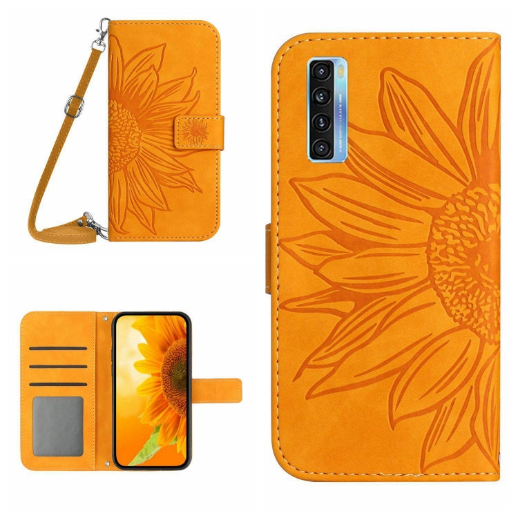 Skin Feel Sun Flower Pattern Flip Leather Phone Case with Lanyard, For TCL 20S / 20 5G / 20L / 20L+, For TCL 30 SE/30E/306/305, For T-Mobile Revvl 6 5G, For T-Mobile Revvl 6 Pro 5G