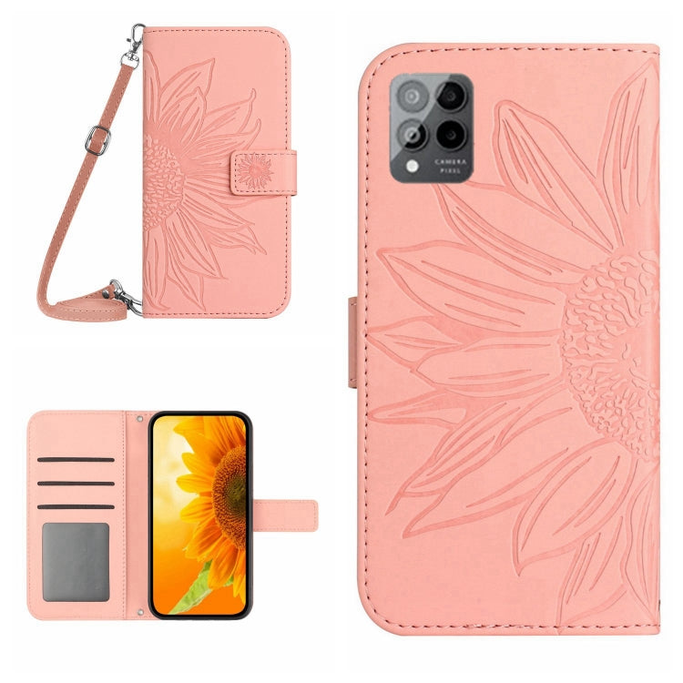 Skin Feel Sun Flower Pattern Flip Leather Phone Case with Lanyard, For TCL 20S / 20 5G / 20L / 20L+, For TCL 30 SE/30E/306/305, For T-Mobile Revvl 6 5G, For T-Mobile Revvl 6 Pro 5G