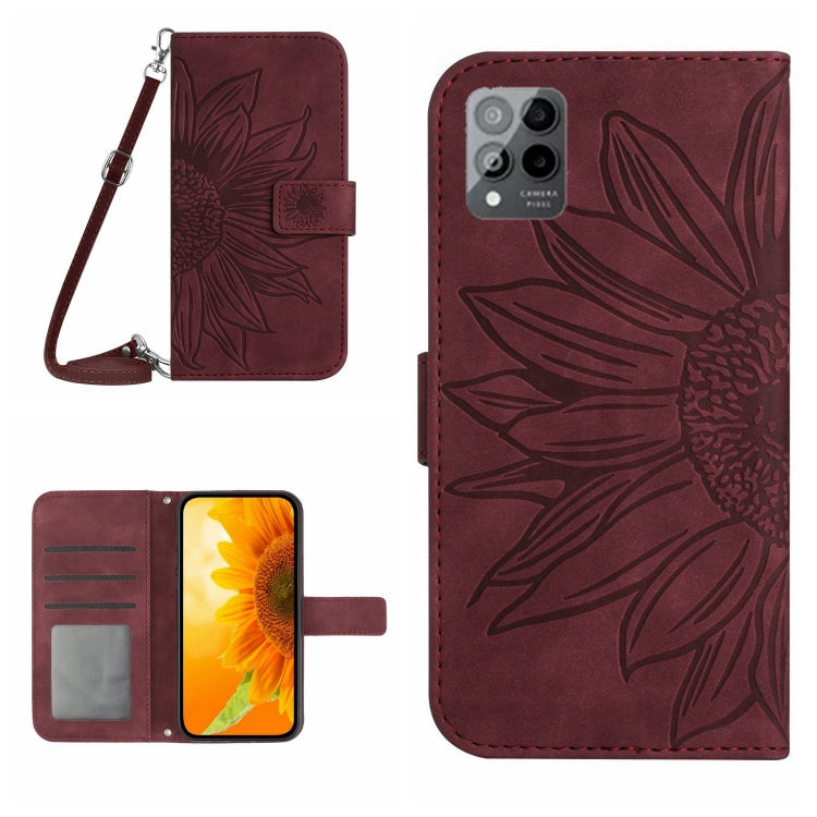 Skin Feel Sun Flower Pattern Flip Leather Phone Case with Lanyard, For TCL 20S / 20 5G / 20L / 20L+, For TCL 30 SE/30E/306/305, For T-Mobile Revvl 6 5G, For T-Mobile Revvl 6 Pro 5G