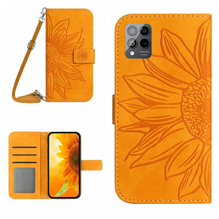 Skin Feel Sun Flower Pattern Flip Leather Phone Case with Lanyard, For TCL 20S / 20 5G / 20L / 20L+, For TCL 30 SE/30E/306/305, For T-Mobile Revvl 6 5G, For T-Mobile Revvl 6 Pro 5G
